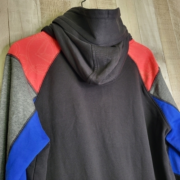 LI-NING Transit Hoodie. Red, Blue & Black. Men's Large. Cotton Blend. - Picture 7 of 15